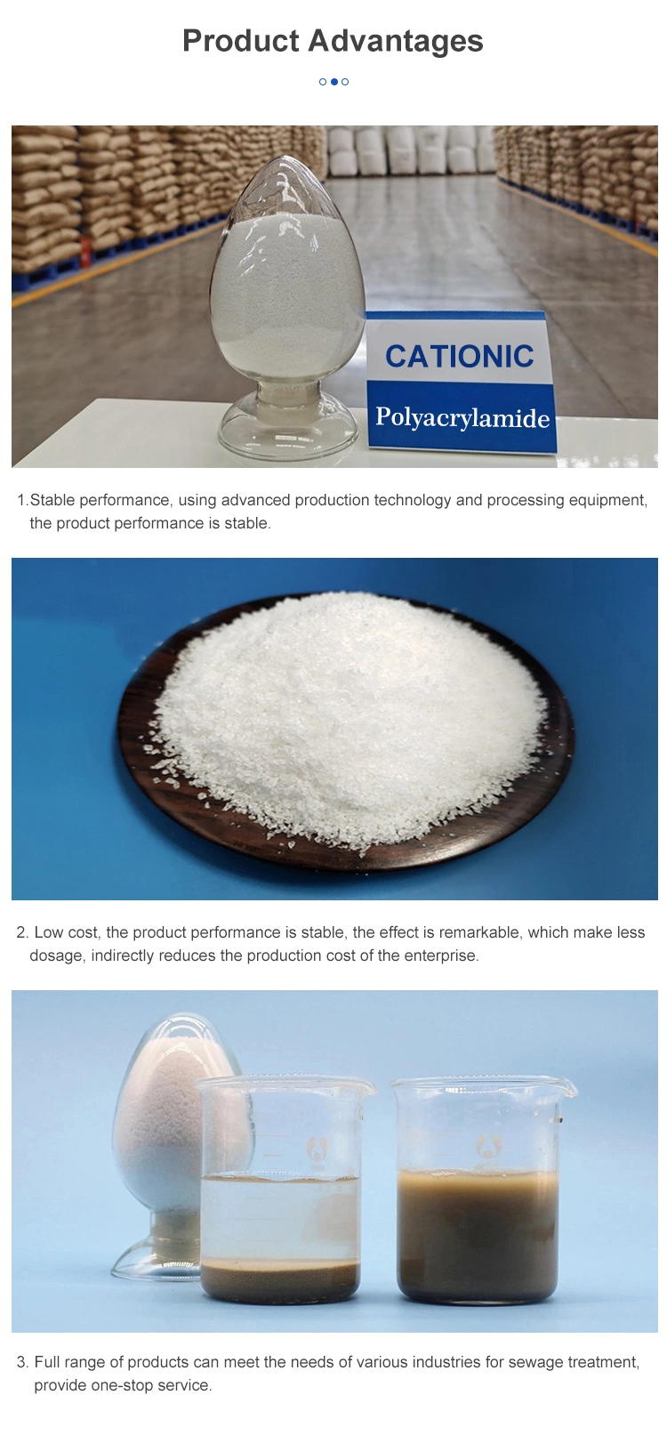 Sand Washing Wastewater Treatment Agent Anionic Flocculant PAM Anionic/ Cationic Polyacrylamide